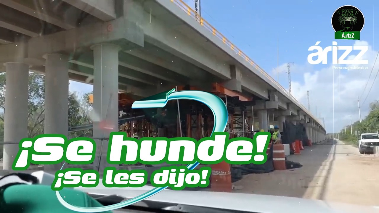 &iexcl;Se les dijo! El viaducto elevado del mal llamado 'Tren Maya' se est&aacute; hundiendo