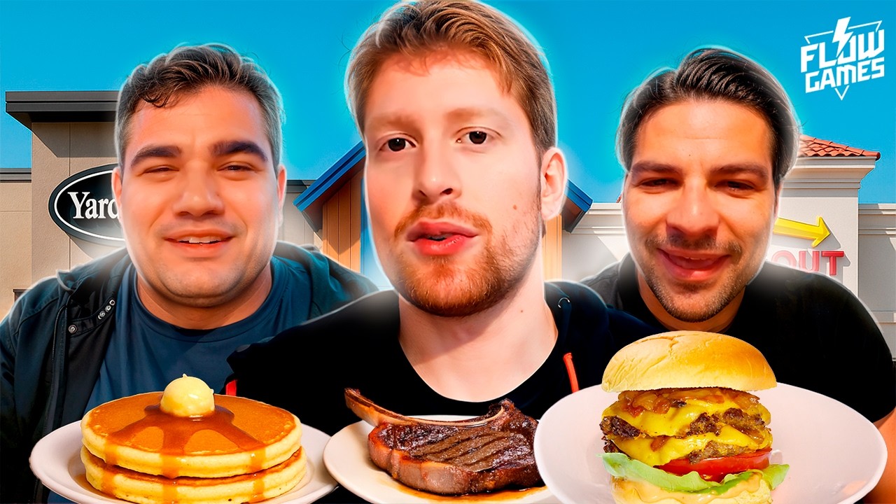 PROVAMOS AS COMIDAS MAIS FAMOSAS DOS EUA: In-N-Out, iHop e Yard House! Dava pra Comer?  #flowgames