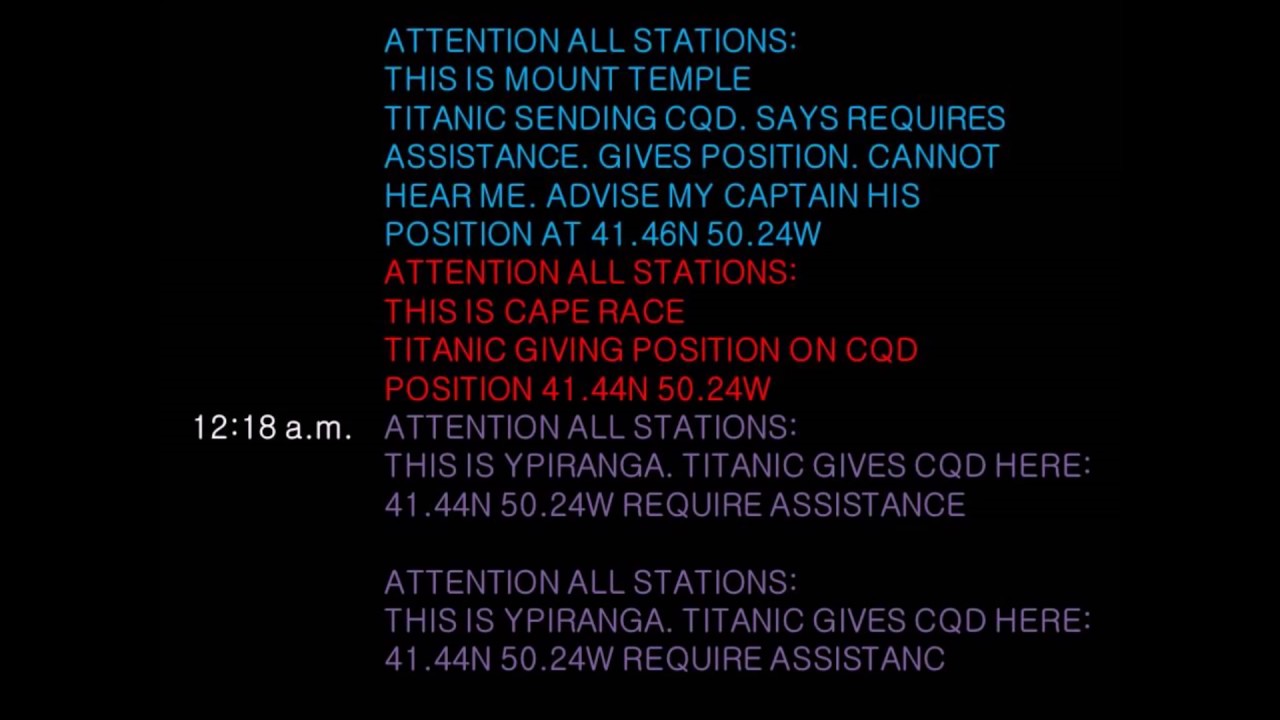 Titanic Text Messages - A Streaming Log of Distress Transmissions
