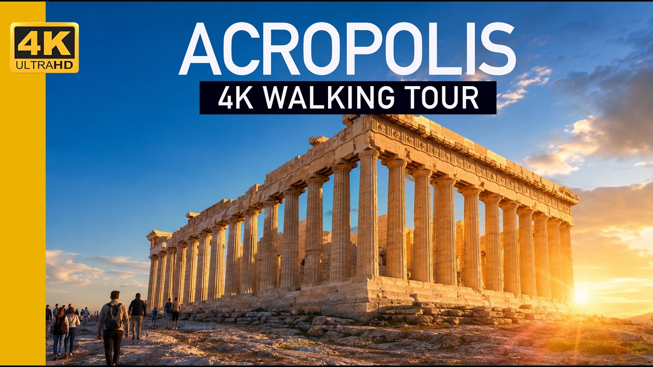 [4K] Athens, Greece walking tour of the Acropolis in winter