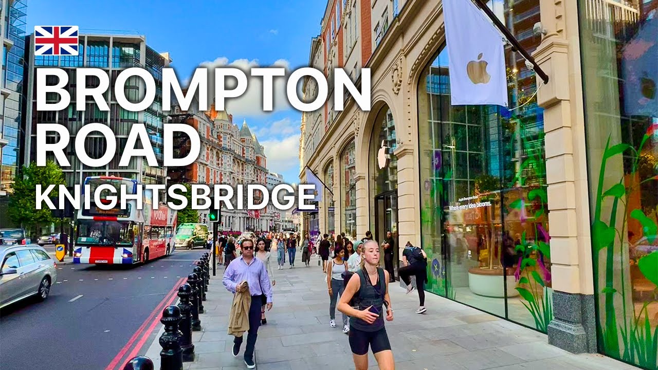 🇬🇧 Apple Brompton Road, Harrods, Knightsbridge | London Walk | August 2022 (4K 60fps)