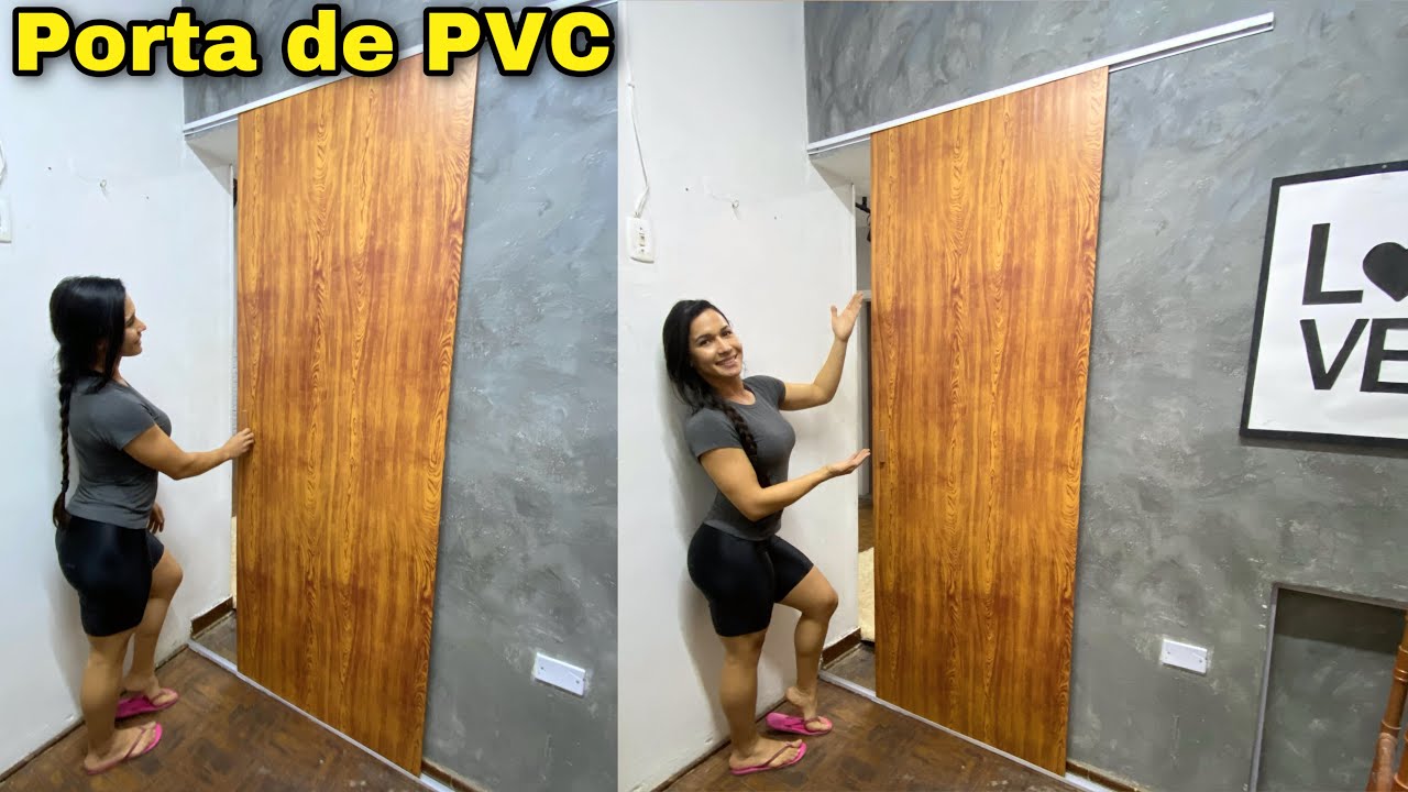 Porta de Correr de PVC, com MENOS DE 40,00. Fácil e Barato. Passo a passo.