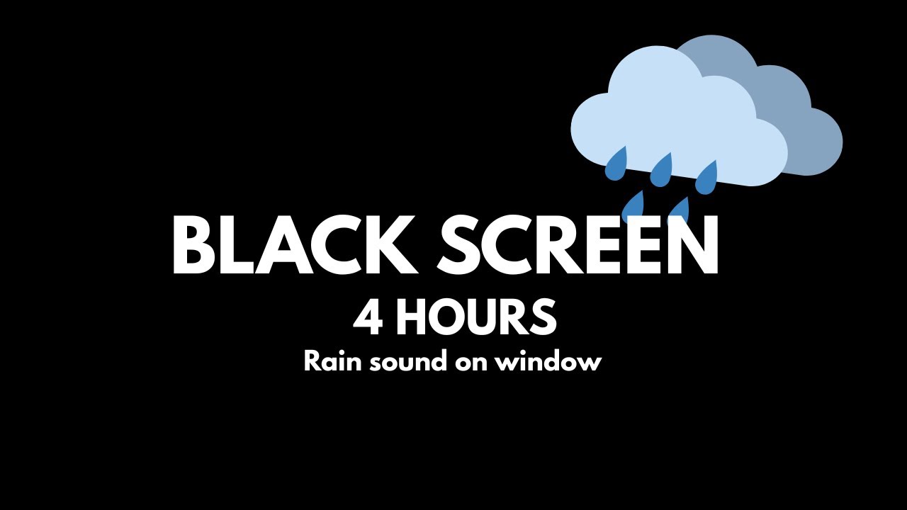 Cozy rain on window 🌧️ |  Black Screen | 4Hours