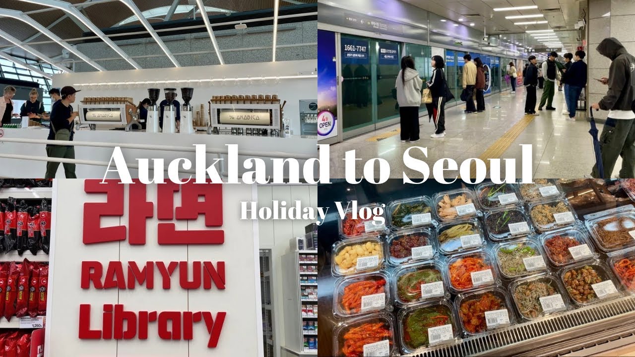 Holiday Vlog | Auckland to Seoul, Hanam Pig Bbq, E-Mart Supermarket, Ibis Incheon