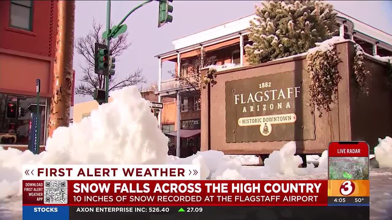 Snow continues falling in northern Arizona