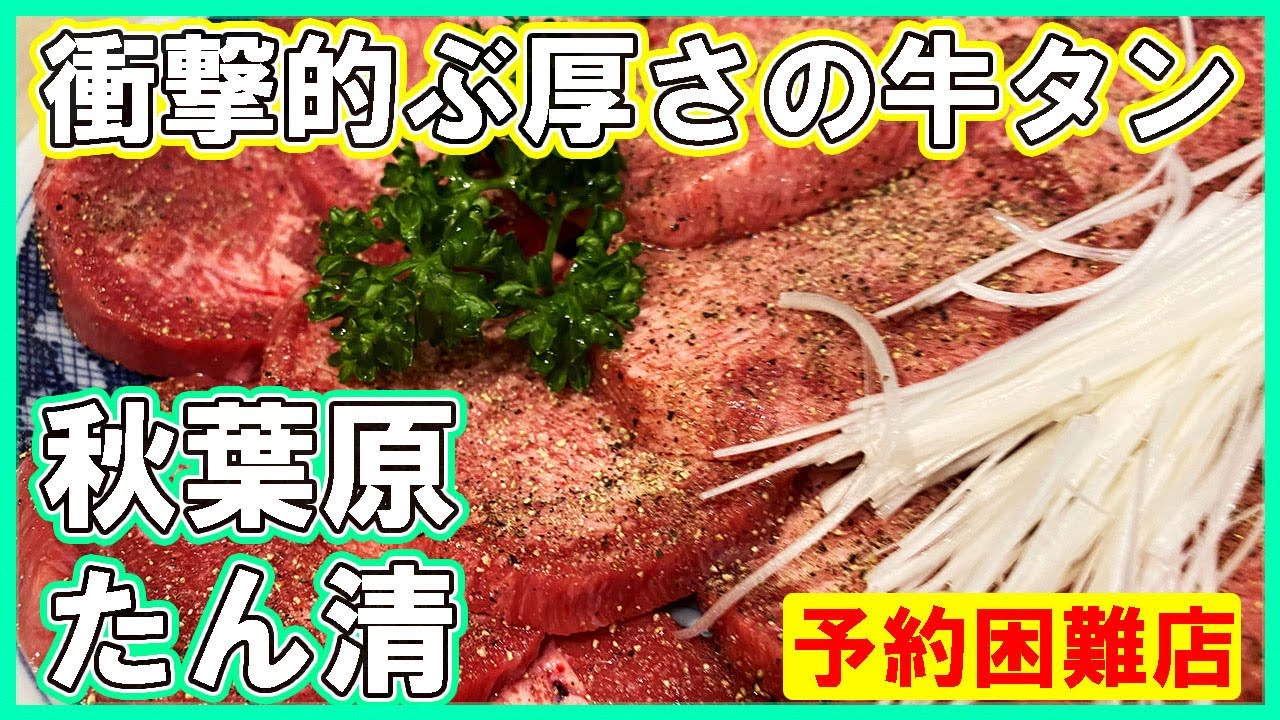 【焼肉】衝撃の分厚さ！予約困難店の上タン塩【秋葉原・たん清】@manon4649