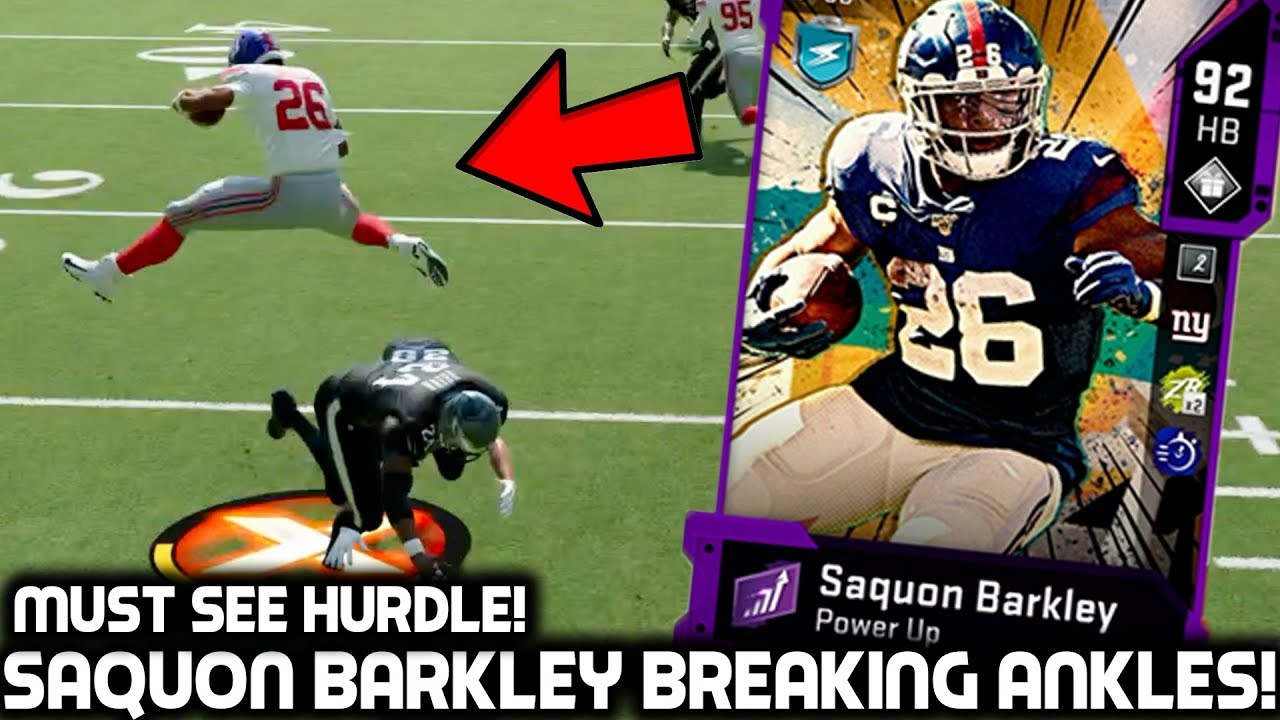 SAQUON BARKLEY BREAKING DEFENDERS' ANKLES! GREATEST HURDLE!? Madden 20 Ultimate Team