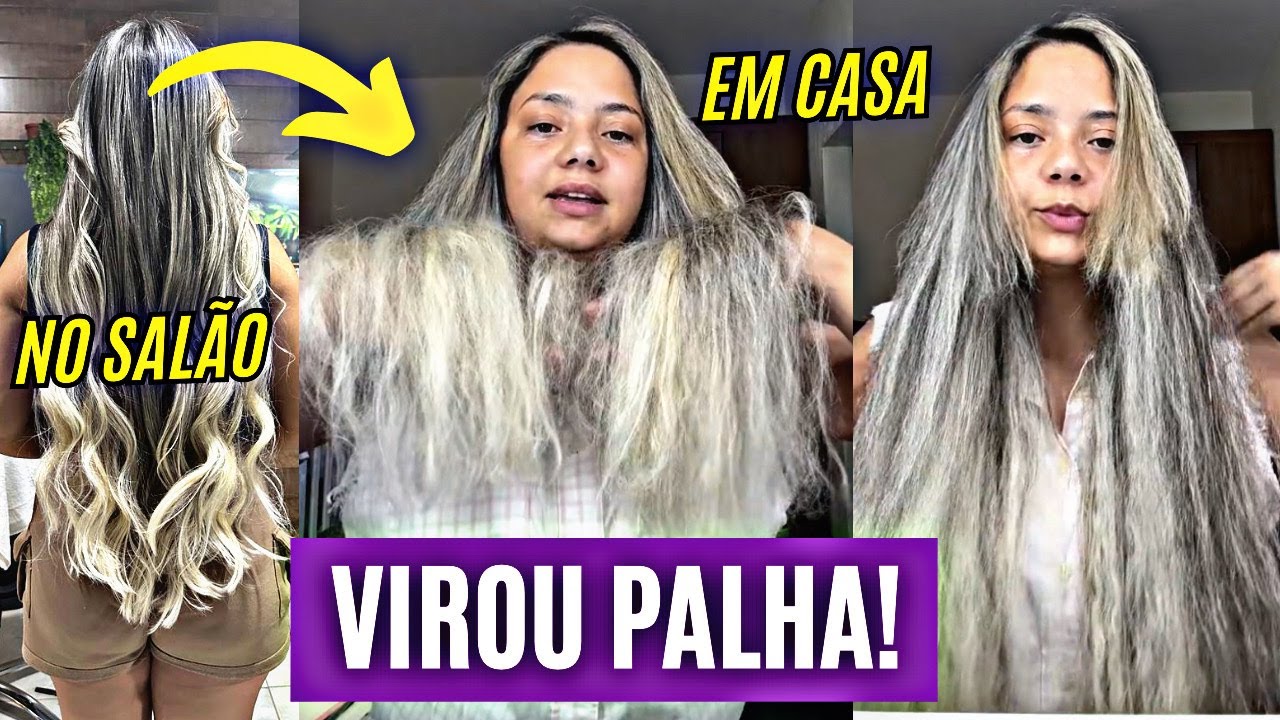 CABELO VIRGEM VIROU PALHA! ELA DESCOLORIU DEPOIS DE 5 ANOS NO PROJETO RAPUNZEL!!