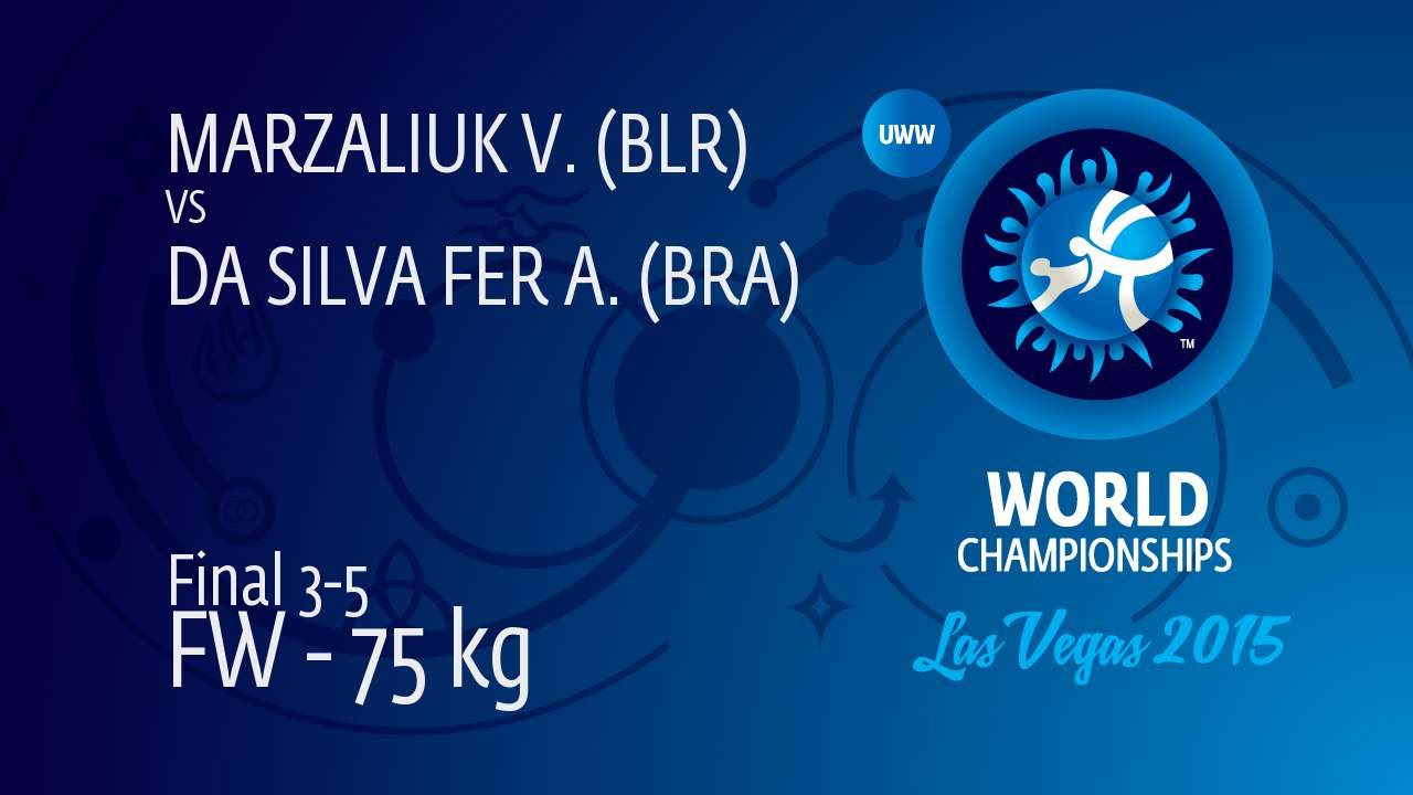 BRONZE FW - 75 kg: V. MARZALIUK (BLR) df. A. DA SILVA FER (BRA), 6-1