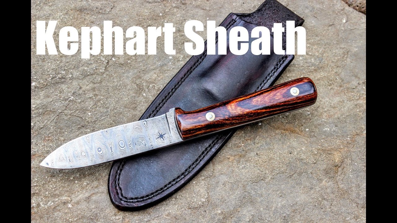 Making A Leather Sheath For A Kephart Knife In Damascus Steel, Bushcraft knife making bladesmithing