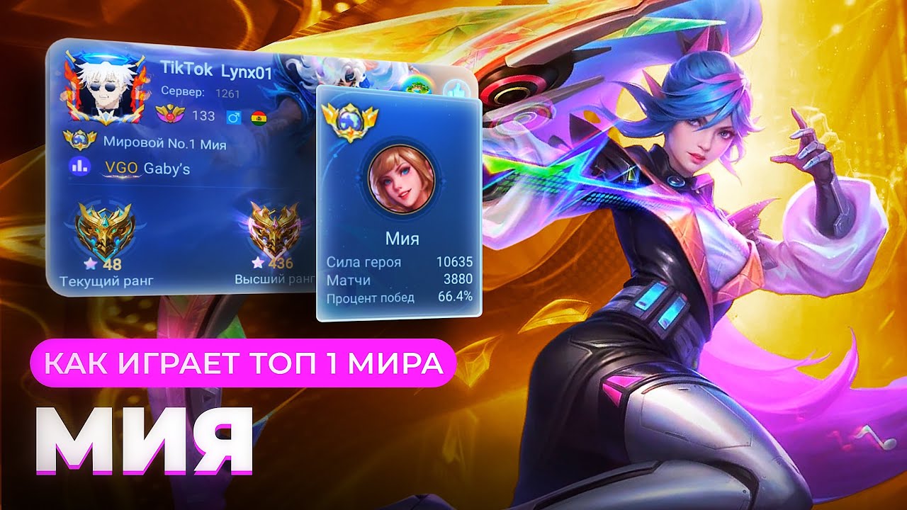 ТОННЫ УРОНА! ТОП 1 МИРА МИЯ ПОСЛЕ БАФФА  УНИЧТОЖАЕТ ПРОТИВНИКОВ / MOBILE LEGENDS