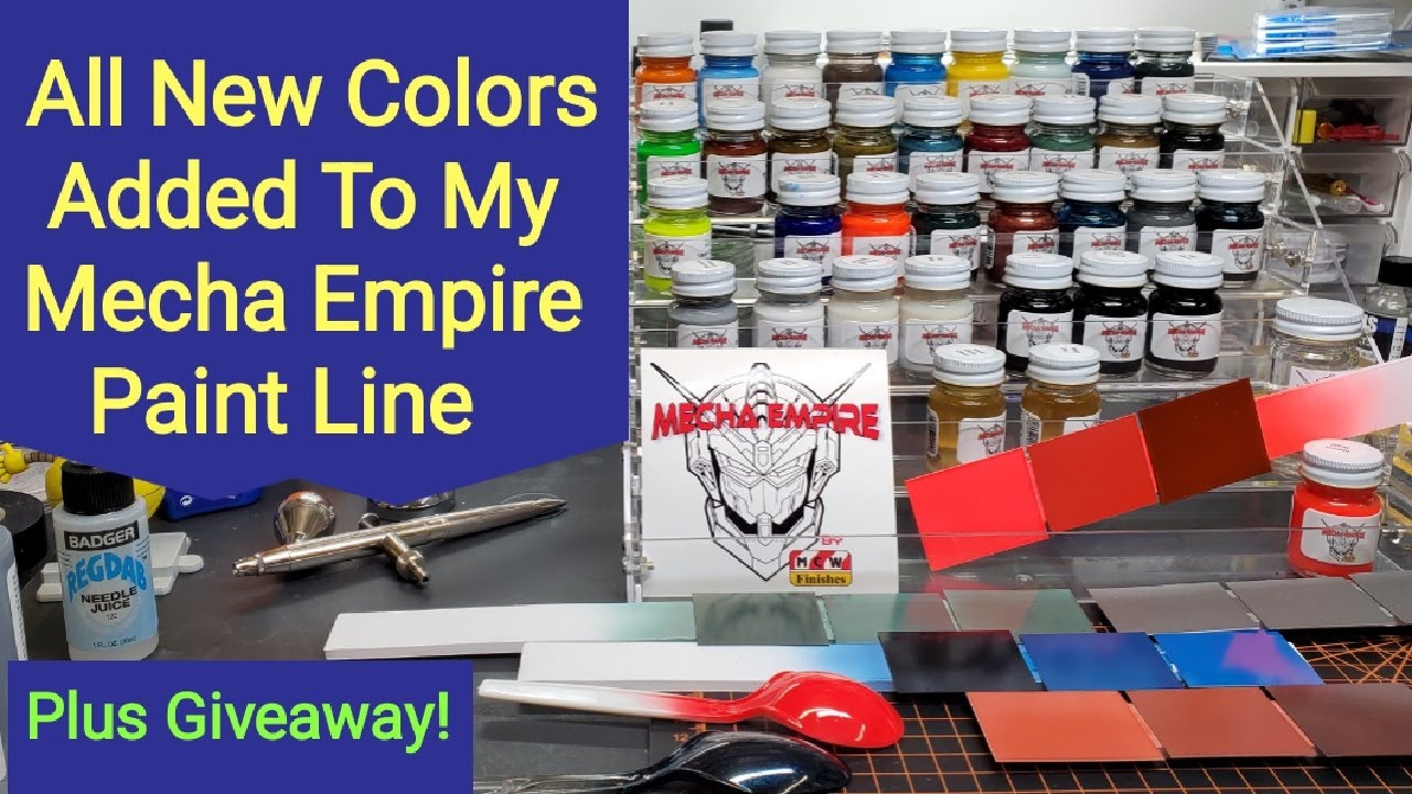 All New Colors Added To My Mecha Empire Paint Line - Plus Badger Airbrush Giveaway !!