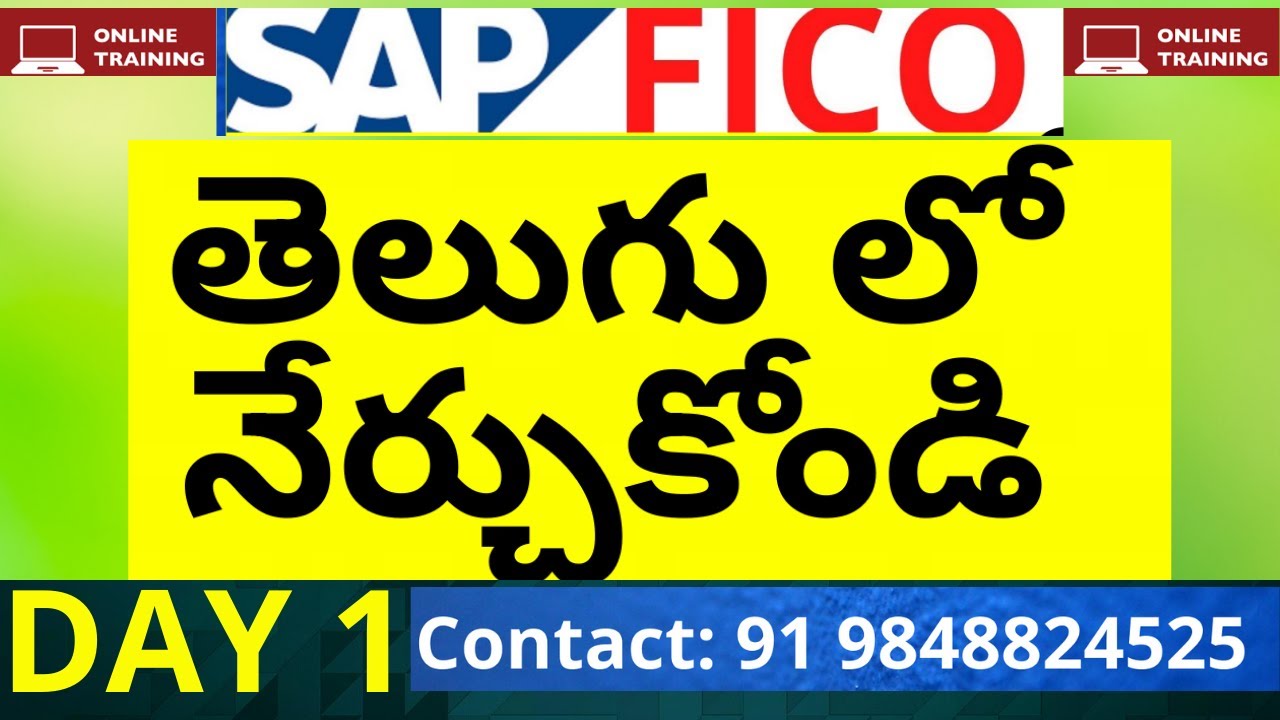 DAY 1- తెలుగులో SAP FICO CLASS | SAP FICO ONLINE TRAINING | SAP FICO IN TELUGU