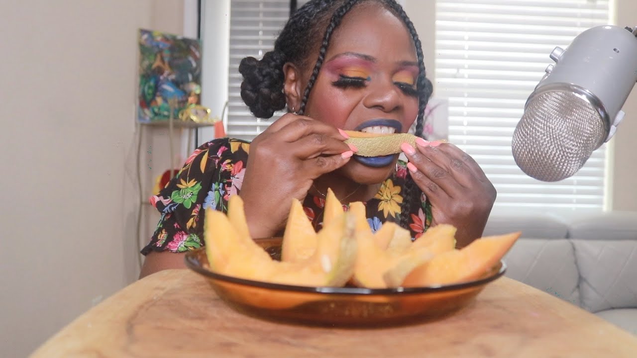 Cantaloupe Melon ASMR Eating Sounds
