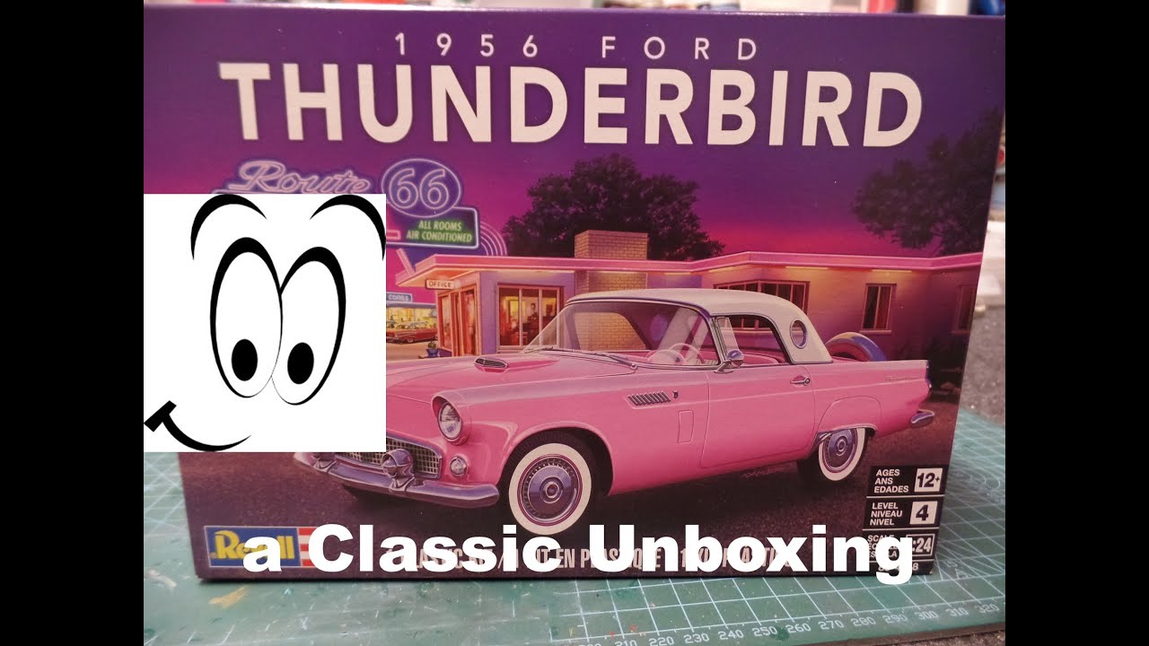 1956 Ford Thunderbird Revell 1:24 Scale Model Car Kit Unboxing