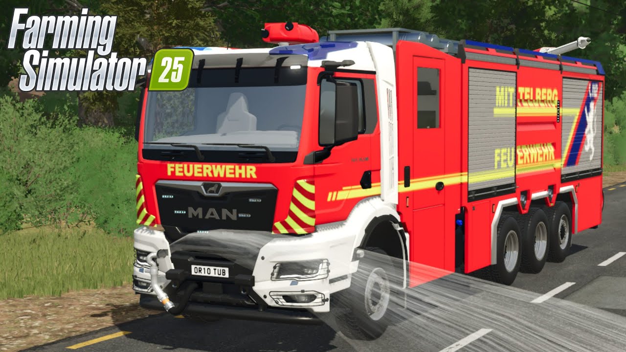 FS25 - MAN Rosenbauer ULF - FEUERWEHR - NEW TRUCK MOD for Farming Simulator 2025 GAMEPLAY