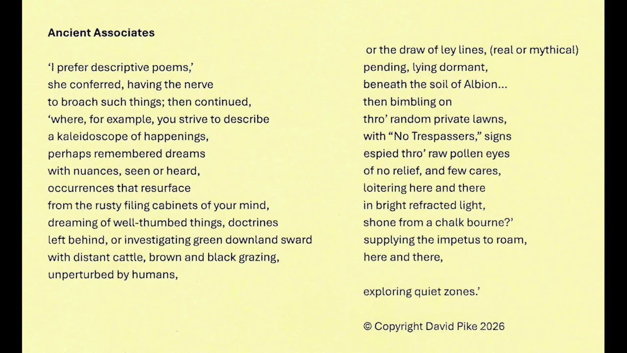 Ancient Associates  - poem & guitar by David Pike