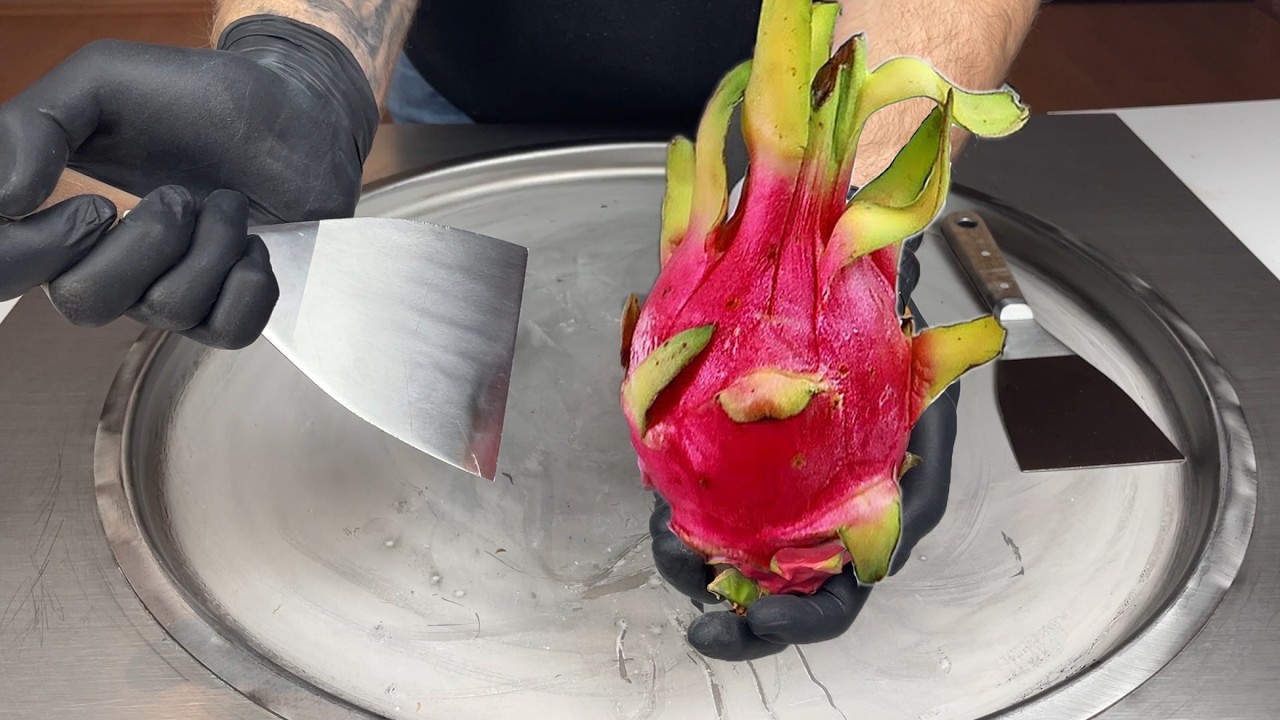 Dragon Fruit — Ice Cream Rolls Pitaya | Satisfying No Talking ASMR