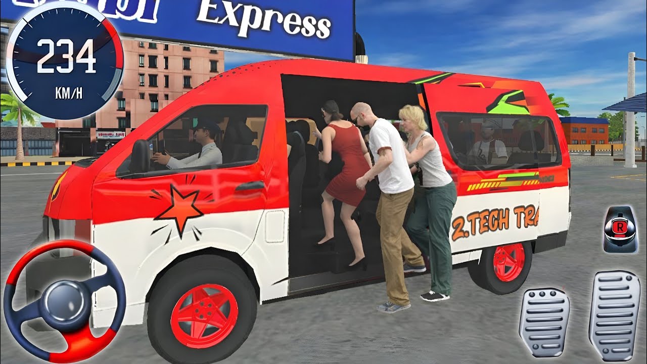 Van driving simulator game | Pick & drop passengers gameplay 