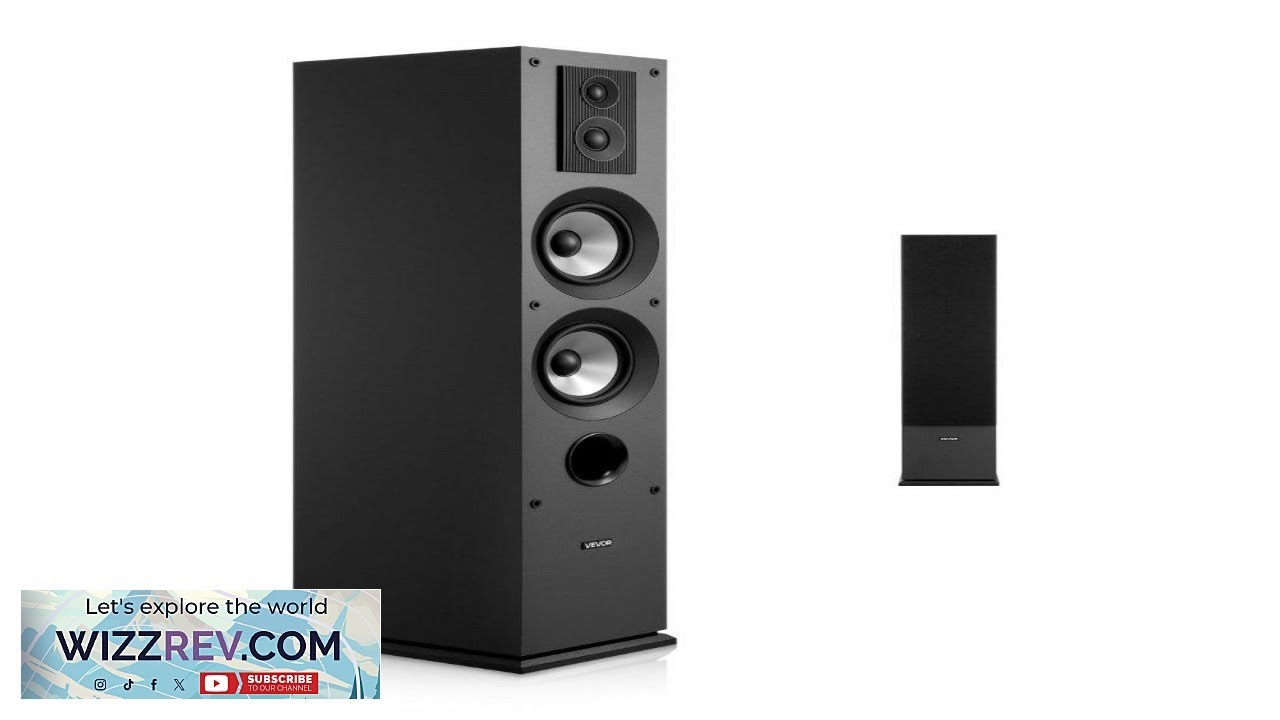 VEVOR Floorstanding Speaker 3 Way Floor Standing Tower Speaker with 0.75 in & 1