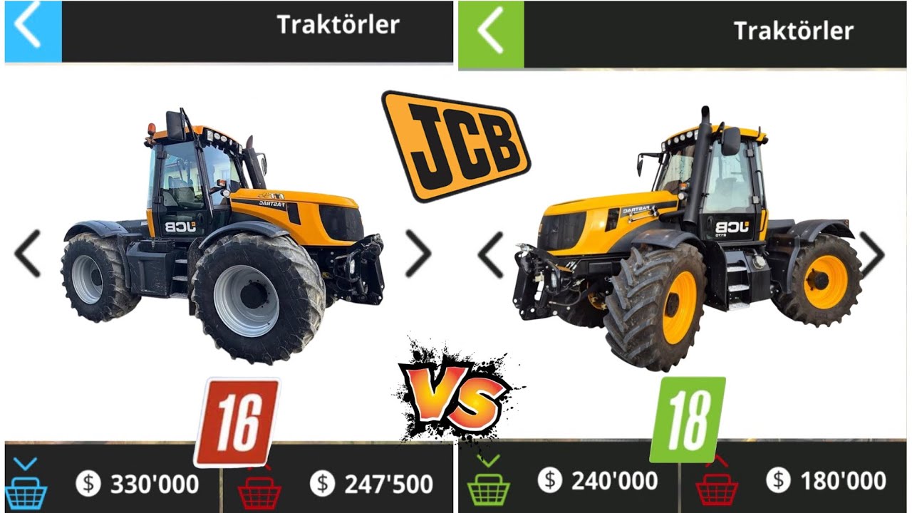 Fs16 🆚 Fs18 jcb traktör 🚜 karşılaştırma - Farming simulator traktör oyunu