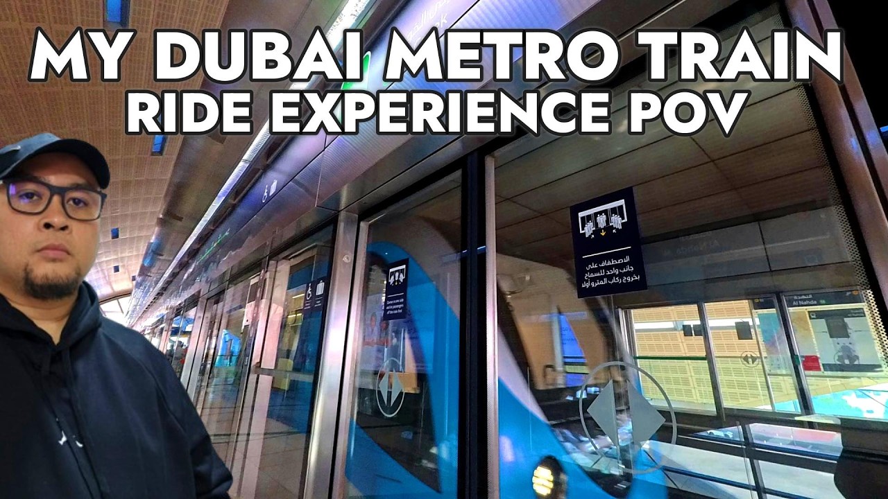 DUBAI METRO TRAIN RIDE EXPERIENCE | Relaxing Sound of Dubai Metro 🚇 DUBAI WALK TOUR POV