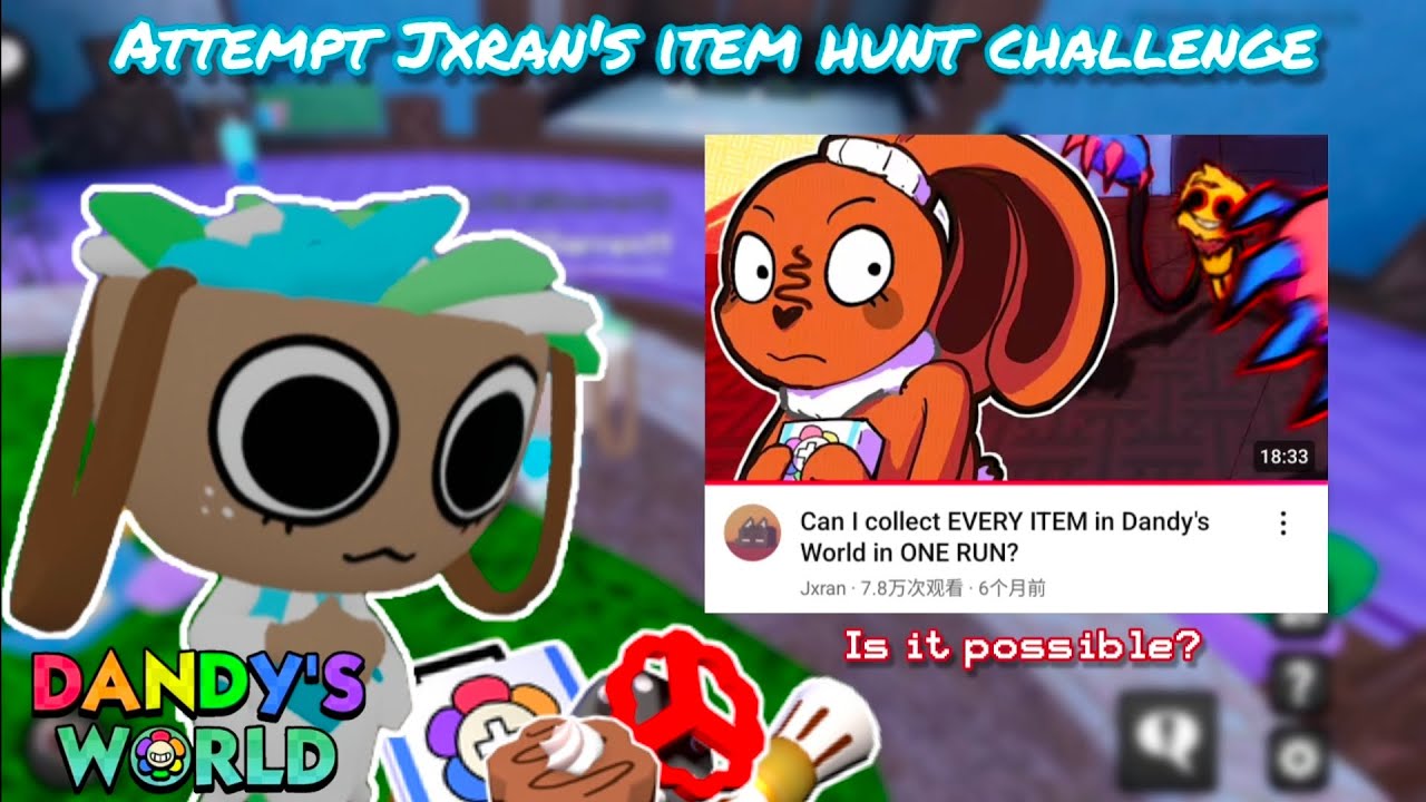 I Beated Jxran's Item Hunt Challenge! | Dandy's World
