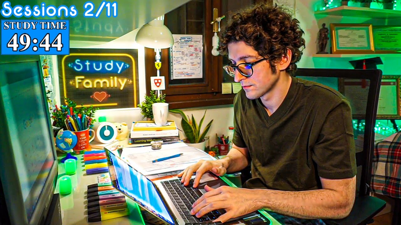 STUDY WITH ME LIVE POMODORO | 12 HOURS | Rain Sounds, Talk In Breaks, Study With Enrico Vincente
