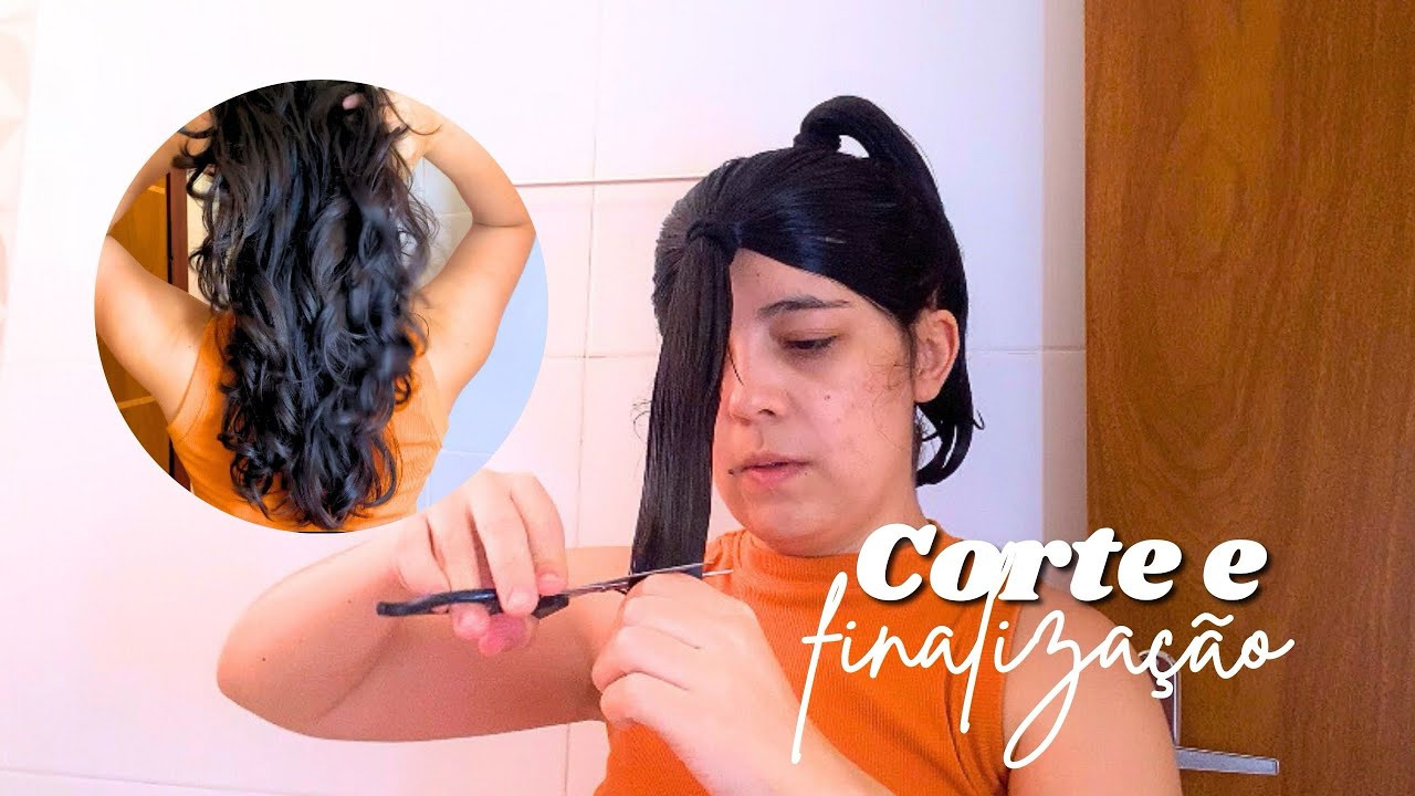 Retoque do meu corte capilar + finalizando o cabelo médio ondulado 2AB 🧴✨