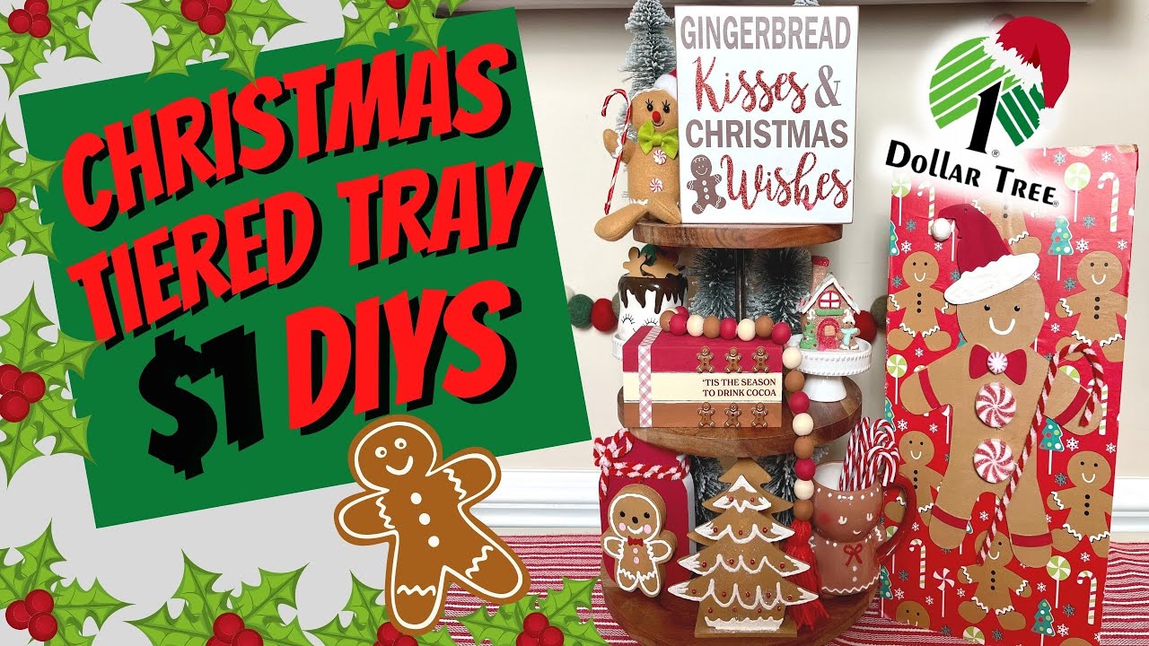 NEW CHRISTMAS $1 TIERED TRAY DECOR 🎄 EASY DIYS ANYONE CAN DO!!