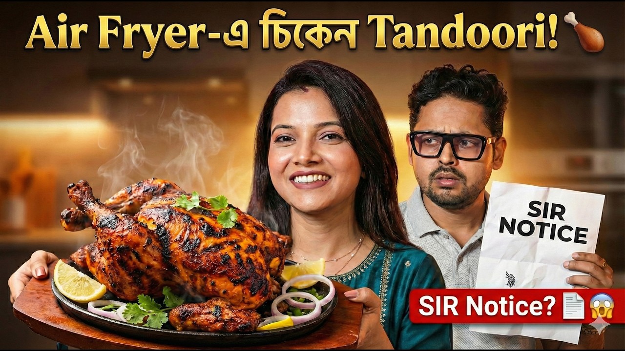 Air Fryer-এ দোকানের মতো Chicken Tandoori! 🍗 | হঠাৎ কেন পেলাম SIR Notice? 😱 | Mushroom Pepper Fry