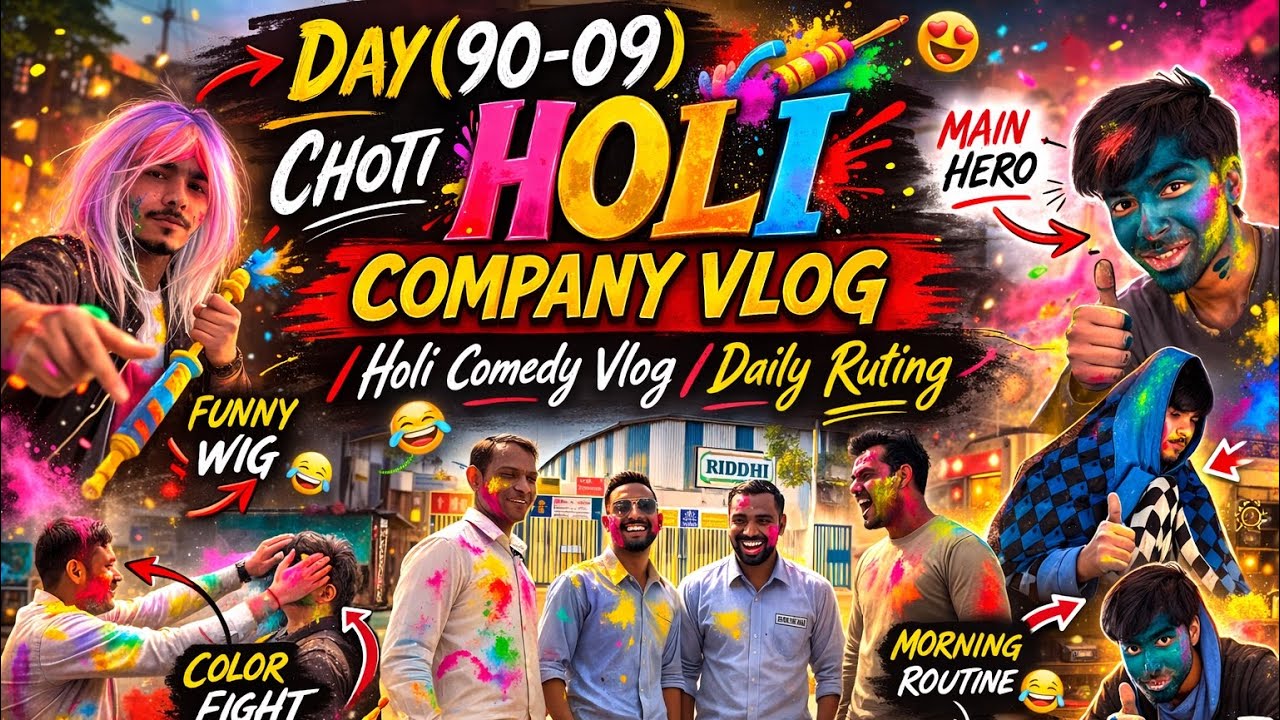 Day (90-09) choti holi company vlog / holi comedy vlog / daily ruting 