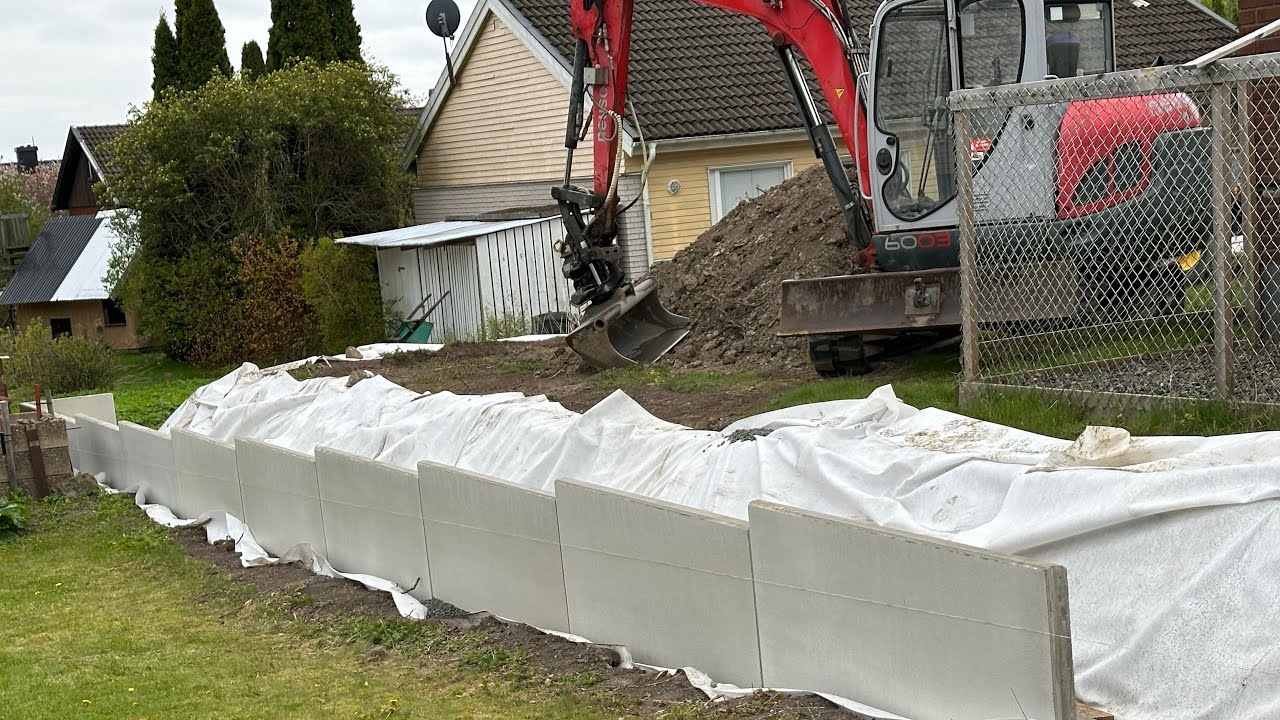Retaining Wall, Part 5. Placing the L-supports. Timelapse