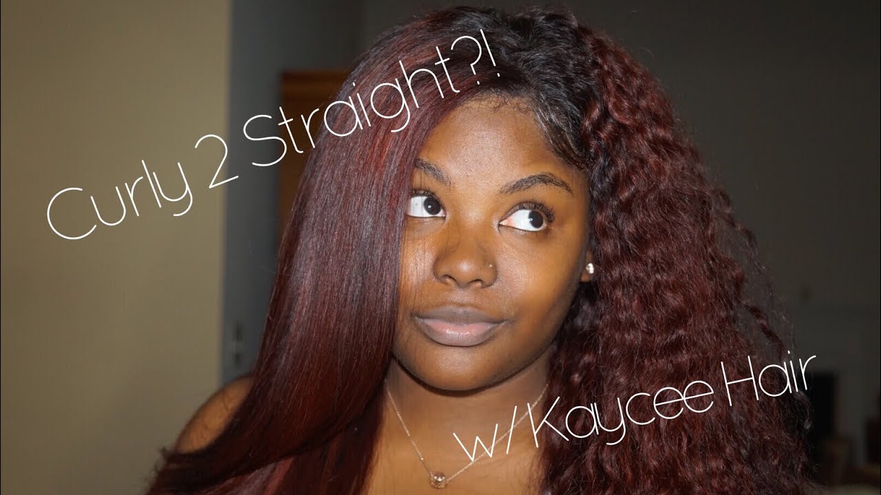 Straightening My Curly Hair?! | KayCee Hair Raw Curly