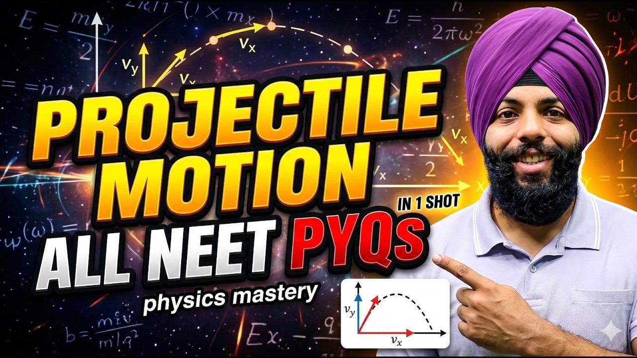 Projectile Motion Concepts + Formulas & Solve Every NEET PYQ in 1 Shot