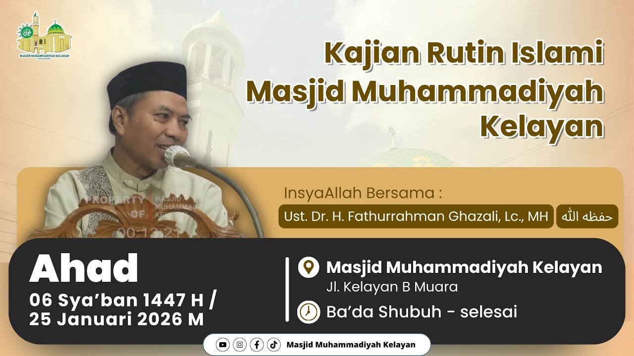[LIVE] Kajian Agama Shubuh Ahad - Ust. Dr. H. Fathurrahman Ghazali, Lc., MH
