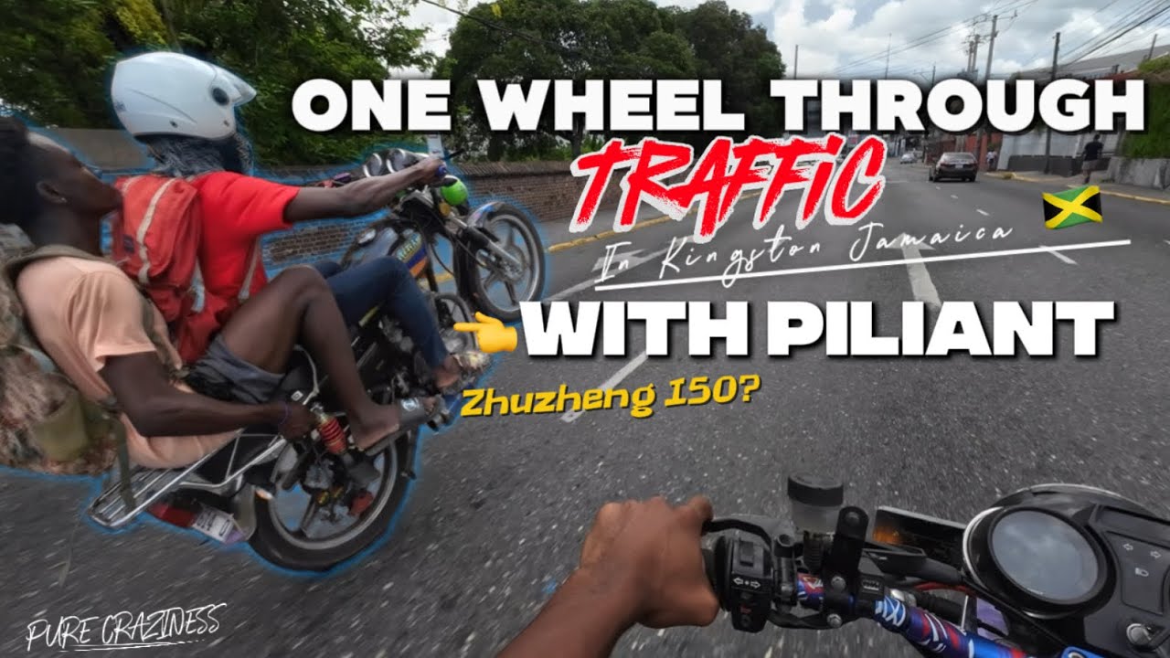 Wheelie Through Traffic With Piliant in Kingston Jamaica || Pure Craziness || Jamaican Bike Life 🇯🇲