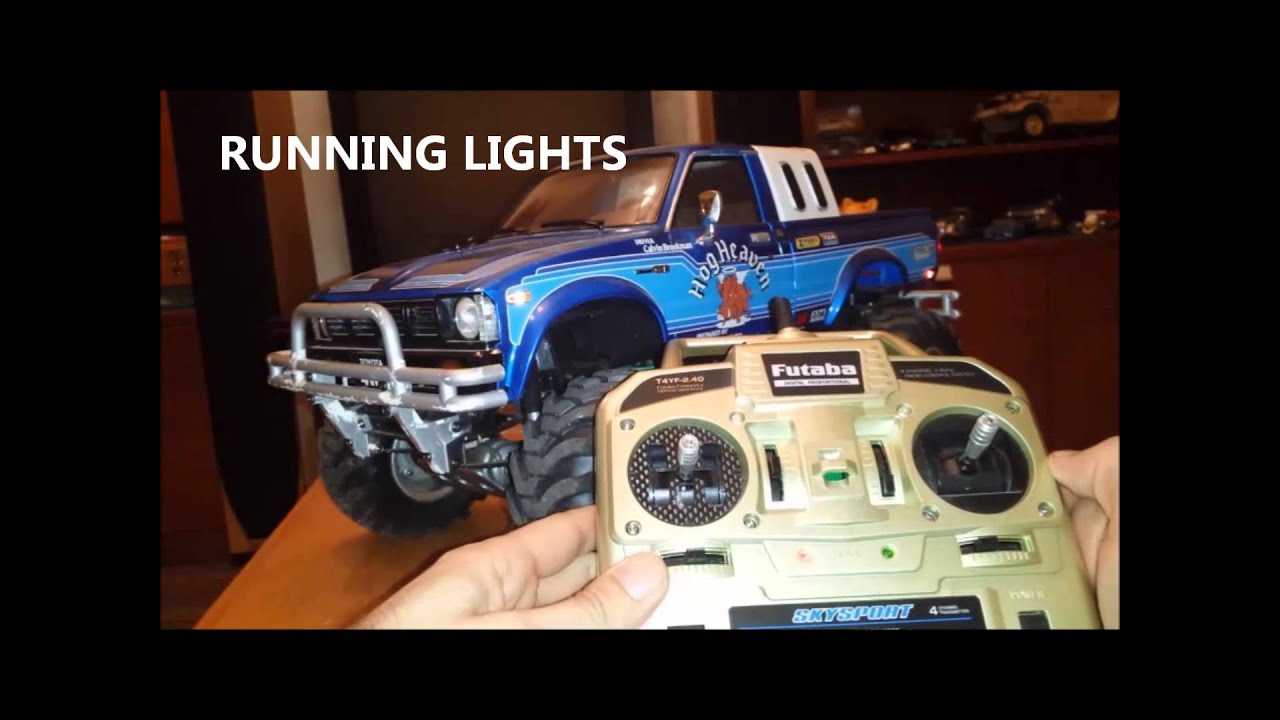 Tamiya 2012 Re-Release Hilux Bruiser with Tamiya MFC-02 Control Unit showing all functions