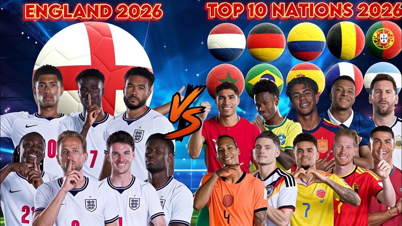 England 2026 🆚 Top 10 Nations 2026 || Best Nations|| Ultra Soccer 💥🫵