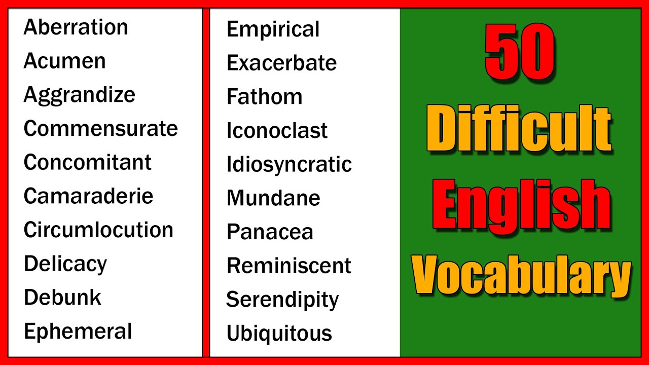 50 Most Difficult and Advanced Vocabulary in English | C2 Level English