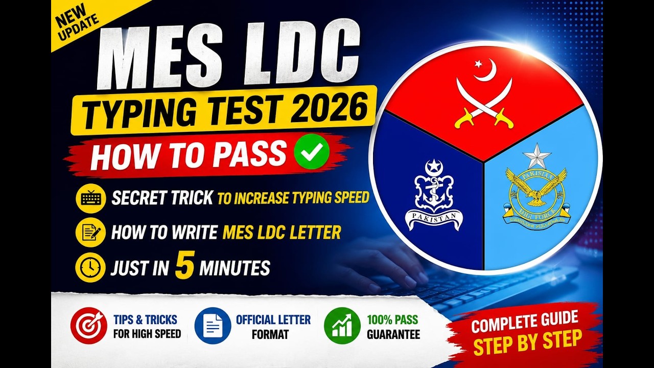 MES LDC Typing Test 2026 | How to Pass Typing Test | Official letter in just 5 minutes |Secret Trick