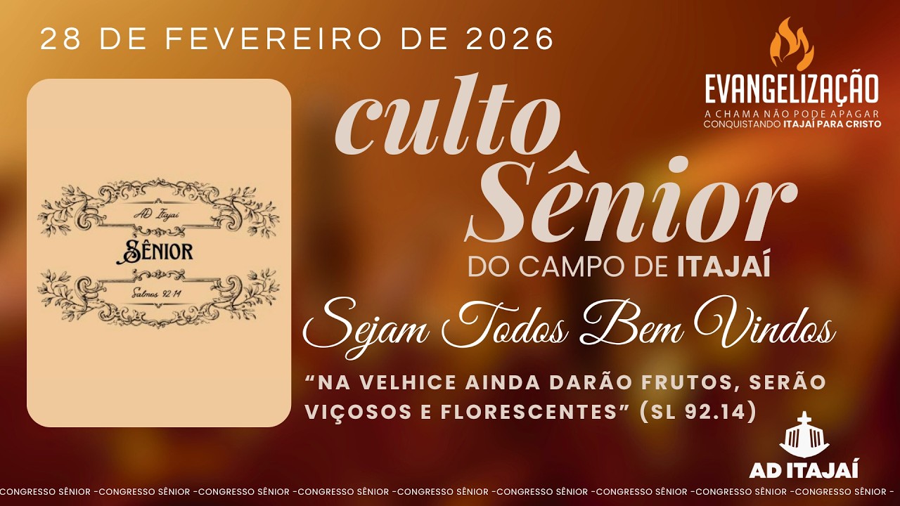 CULTO SÊNIOR  AO VIVO AS 17:00h