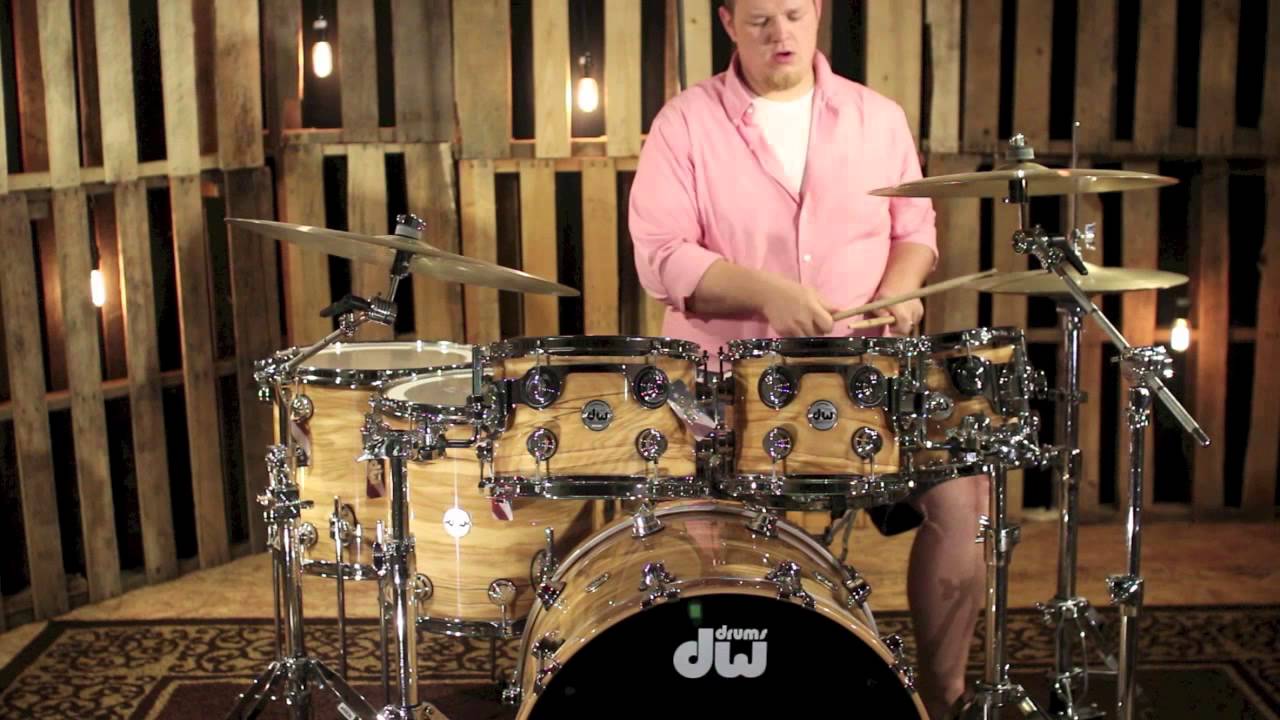 Dw Drums Olive Ash Burl with Chrome Hardware