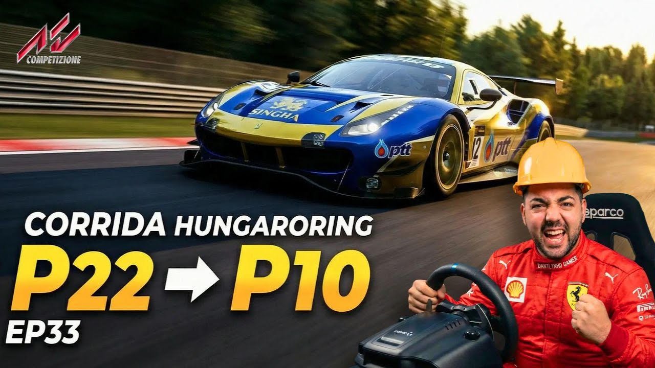 EP33 - LARGUEI em P22 e TERMINEI em P10 / Umas das CORRIDAS mais INTENSAS do CANAL! Ferrari 488 GT3