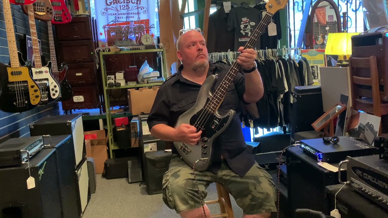 A Fender American Professional II Jazz Bass in Mercury