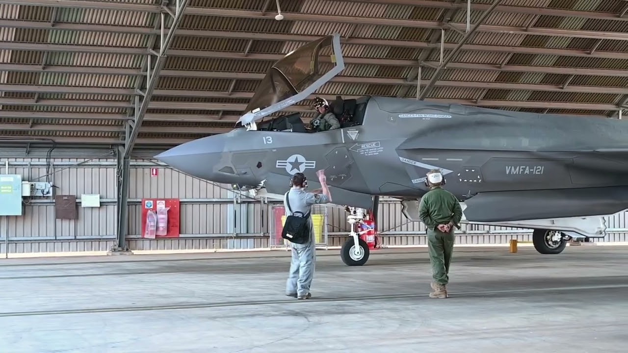 U.S. Air Force Crew Chiefs launch U.S. Marine Corps F-35B Lightning II