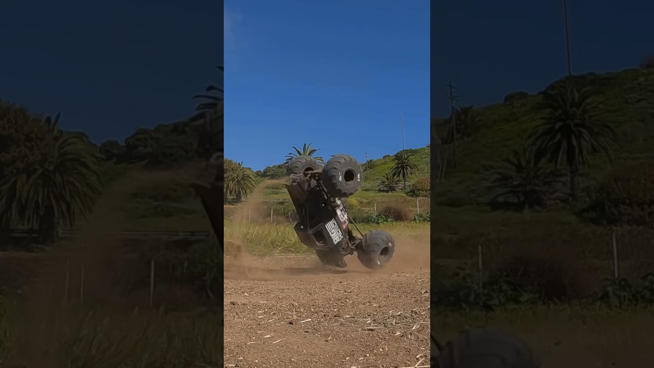 How many flips?!? #monstertruck #gopro #monsterjam #stunt #4x4 #flip #chevy #losi #rc #shorts