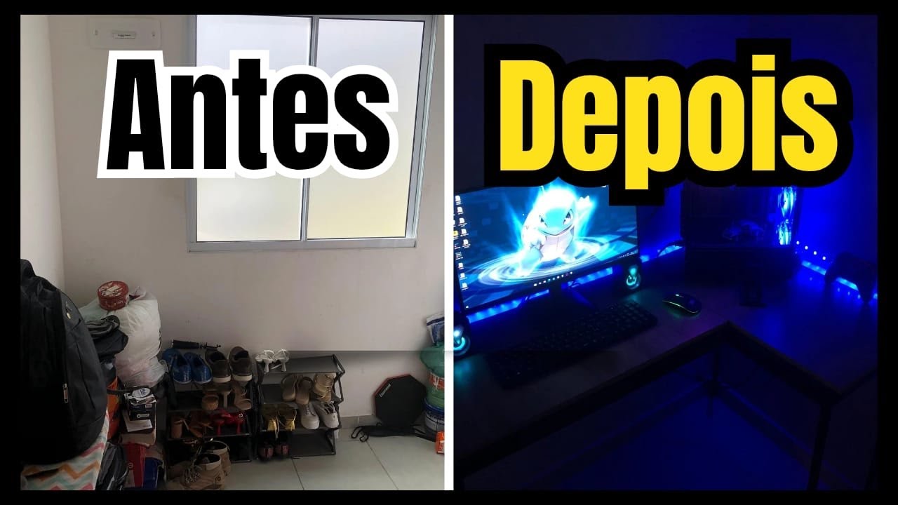 TRANSFORMEI O QUARTO DA BAGUNÇA EM UM QUARTO GAMER