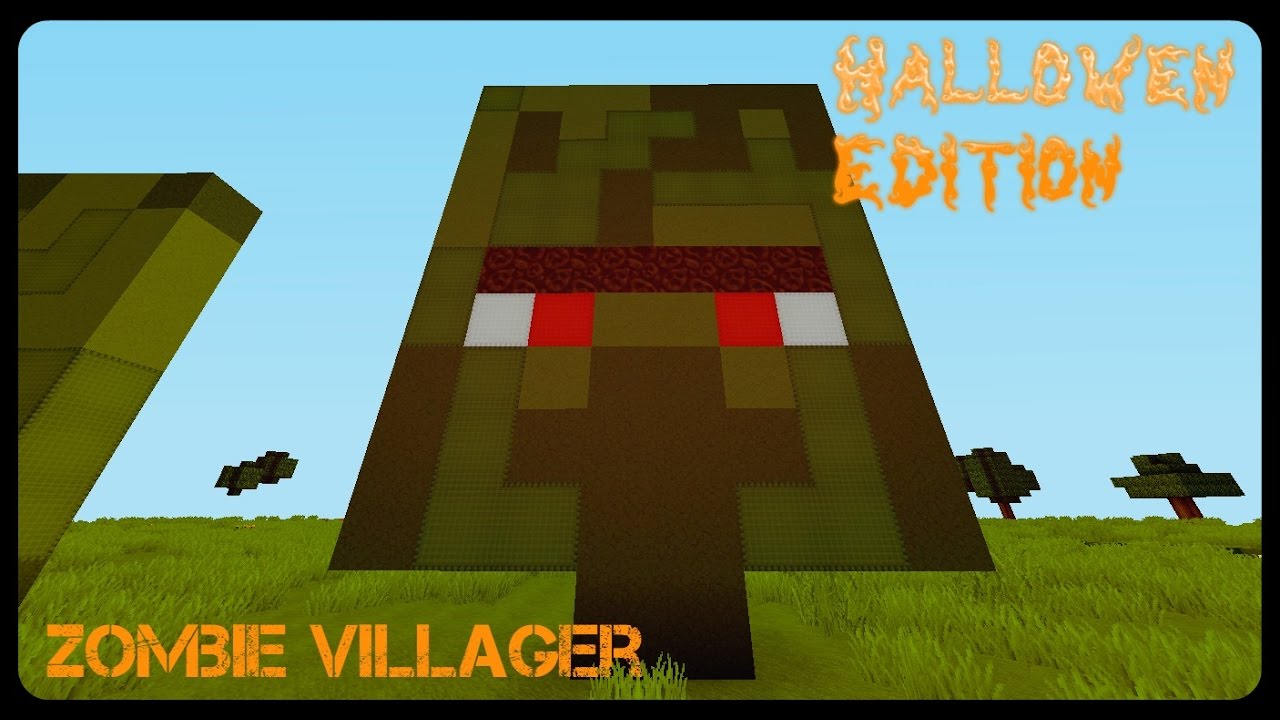 Minecraft Halloween Edition : Zombie Villager Pixel Art