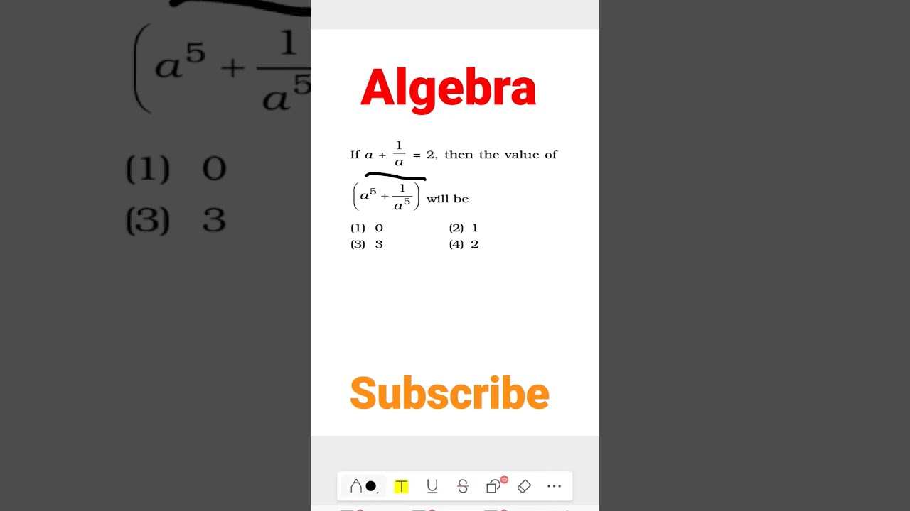 Algebra Tricky Question ll #ssc #acc #math #mathshorttrick #armycadetcollege #rimc #rmsshorts